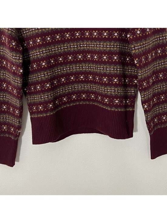 FAHERTY Women’s Highland Fair Isle Sweater Merino Wool Blend Size Small - Picture 3 of 15